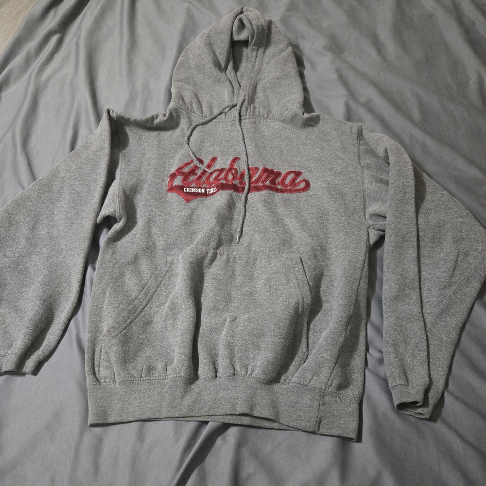 ALABAMA CRIMSON TIDE HOODIE SWEATSHIRT Mens Small Grey And Red Roll Tide Bama
